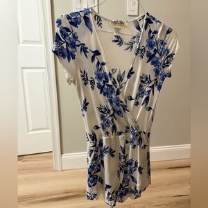 Mimi Chica White and Blue Summer Romper